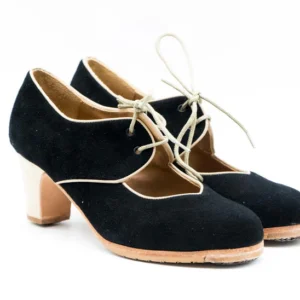 Tientos.n 36.antenegroconribetepielbeige.taconn 0barnizado